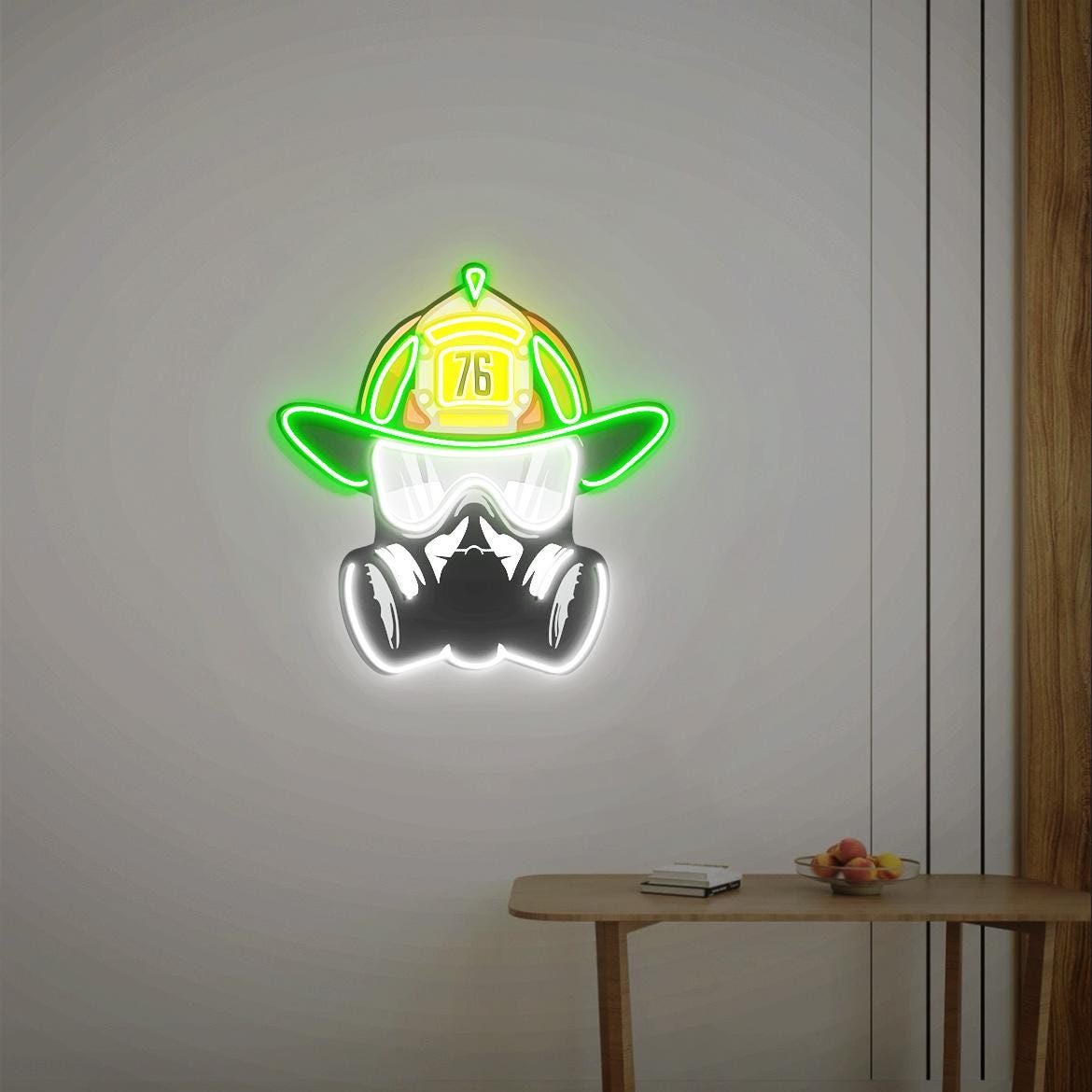 Firefighter Neon Sign, Customized Firefighter Sign, Custom Firefighter Helmet Sign, Personalized Gift for Fireman, Firefighter Gifts,