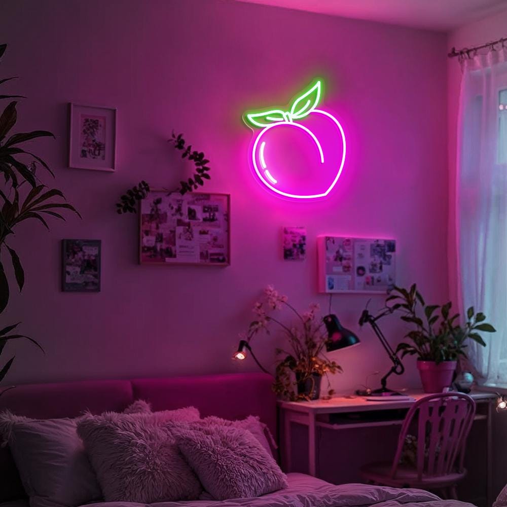 Peach Neon Sign, Fruit Led Sign, Peach Led Sign, Peach Neon Decor for Bedroom Living Room, Peach LED Sign, Fruit Neon Sign, Custom Neon Sign