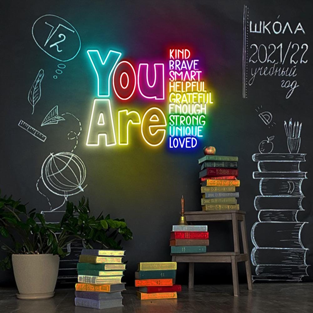 You Are Kind Neon Sign, Back To School Neon, Kindergarten Teacher Neon, First Day Of School Neon Sign, Teacher Appreciation Gift For Teacher