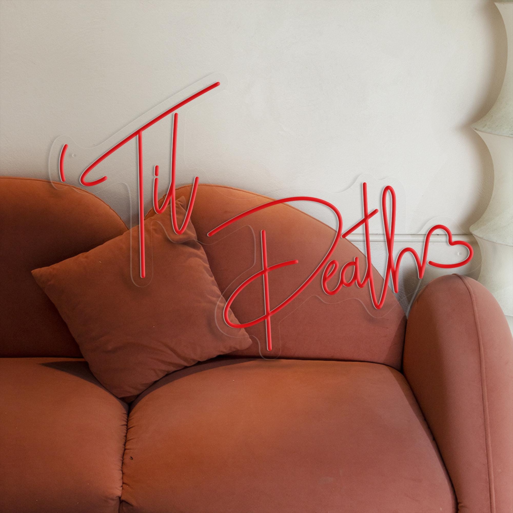 Til Death Neon Sign Wedding, Custom Wedding Decor, Personalized Name Neon Lights, Wall Decor and Unique Gifts, Engagement Gift
