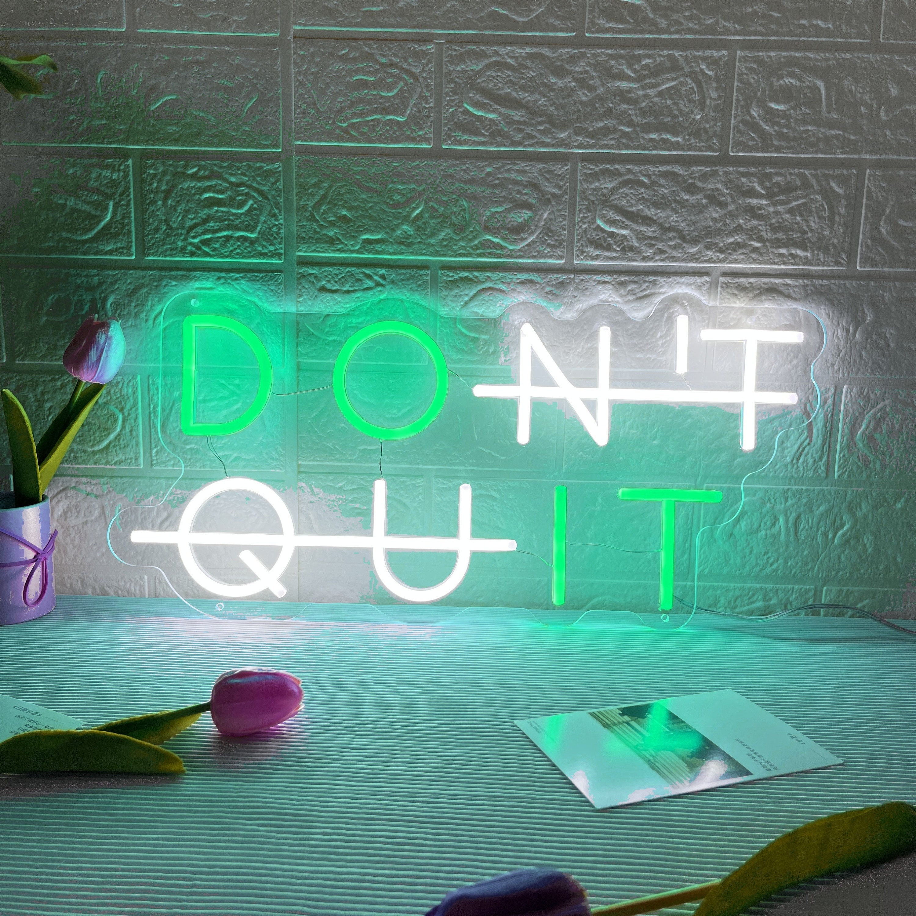 Don't Quit Neon Sign , Gym Business Sign , Wall decorations Gym Motivational Quotes , Wall Art Neon Light, Home Neon Decor ,Led Fitness Sign