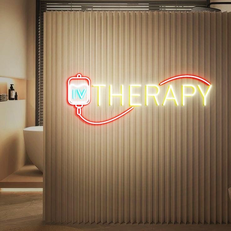 IV Therapy Neon Sign, Iv Injection Room Wall Decor, Med Spa Salon Neon Sign, IV Nutrient Therapy Room Decoration, Iv Drip Led Signs