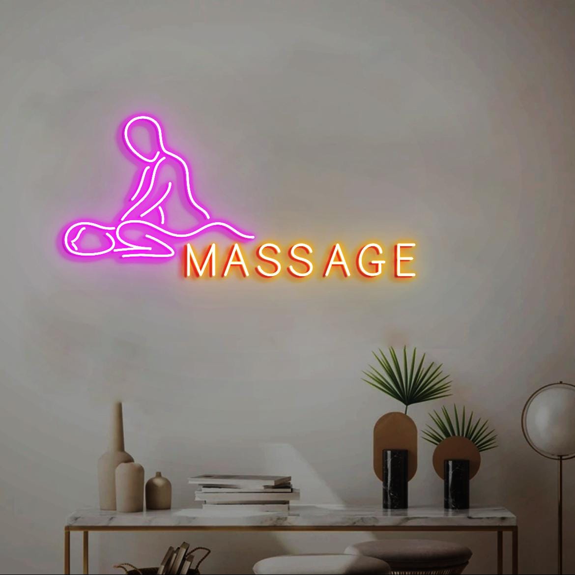 Massage Neon Sign, Massage Therapy Room Wall Decor, Spa Massage Room Wall Neon Signs, Massage Body Sign for Massage Salon