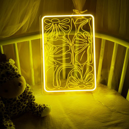 Flower Neon Sign, Floral Led Sign, Wildflower Neon Sign, Gift for Mom, Flower Neon Light, Home Bedroom Neon Wall Art Decor Housewarming Gift
