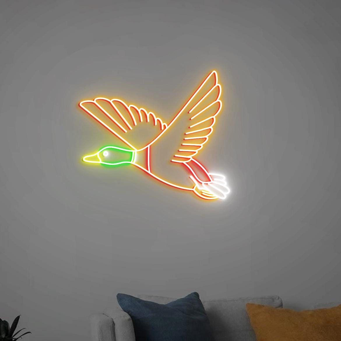 Mallard Duck Neon Light, Flying Duck Room Decoration, Duck Hunting Wall Art, Flying Mallards Gifts, Mallard Duck Gifts, Birthday Gifts