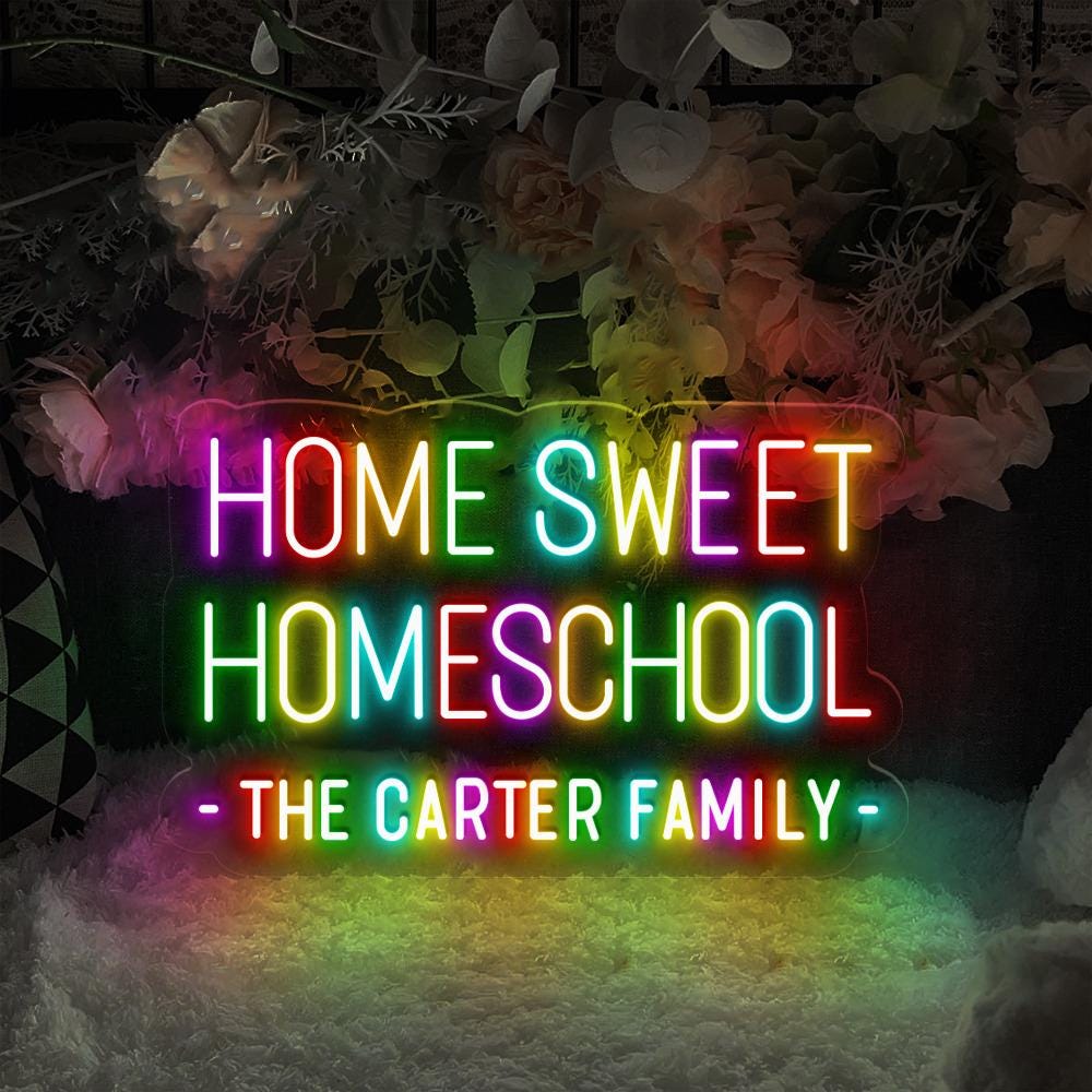 Home Sweet Homeschool Neon Sign, Positive Affirmation, Kids Wall Neon, Growth Mindset, Classroom Decor, Positive Classroom, Education Gifts