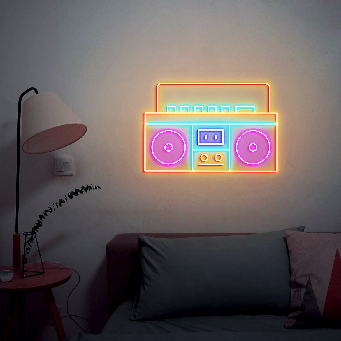 Boombox Neon Sign, Retro Old School Boombox Decor, Disco Radio Audio Party 80s Music Neon Sign, Retro Radio Sign Hip Hop Rap Music Decor