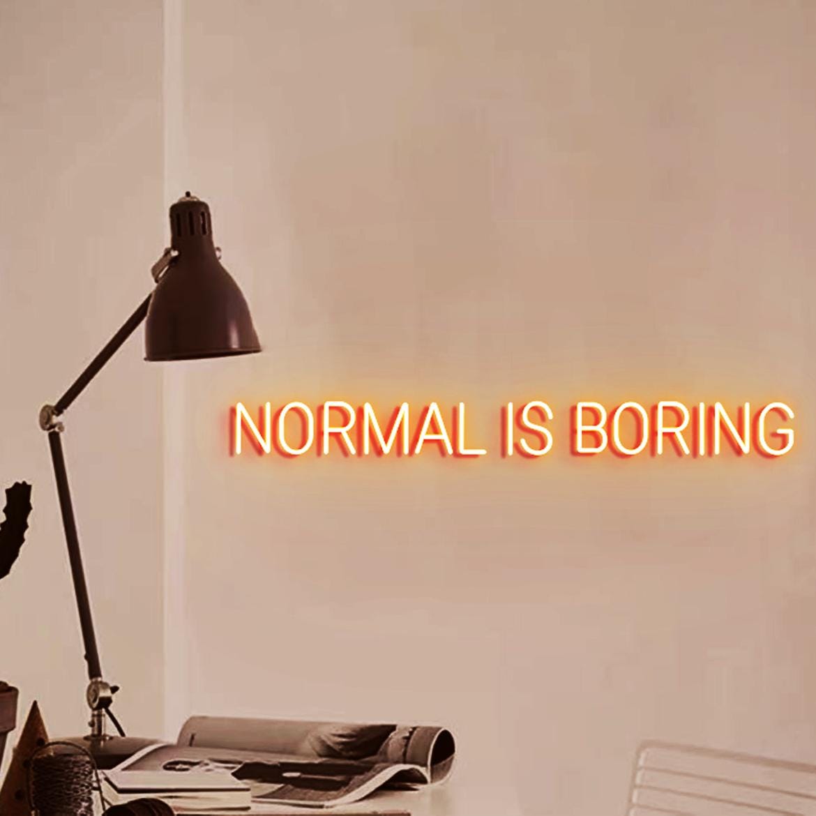Custom Neon Sign Normal is Boring, Normal is Boring Sign, New Sign for Wall Decor, Motivational Wall Hanging, Neon Sign