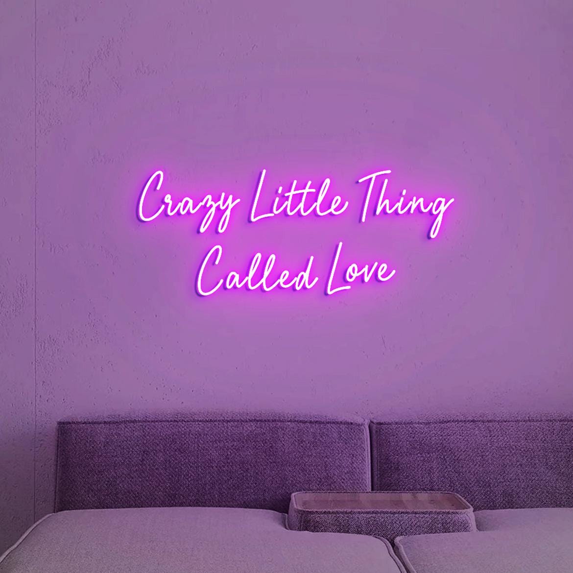 Crazy Little Thing Called Love Neon Sign Light Custom, Personalized Neon Light Pink Decor, Neon Light for Bar Party Decor