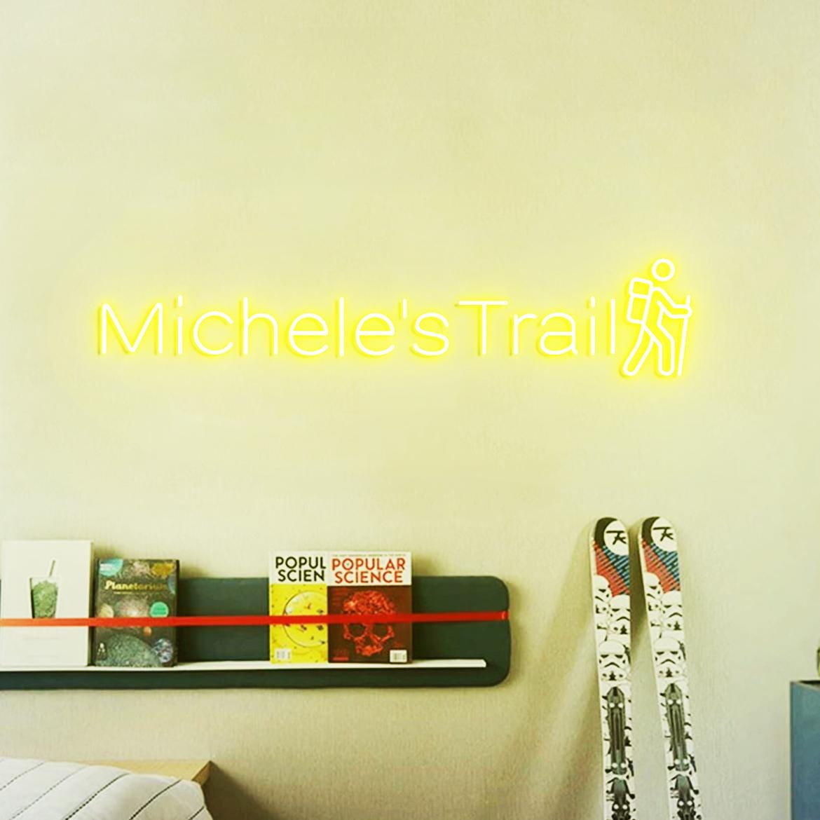 Customized Trail Neon Sign, Personalized Hiking Trail Sign, Trail Sign for Hiking lover, National Park Wall Decoration Hiking Sign