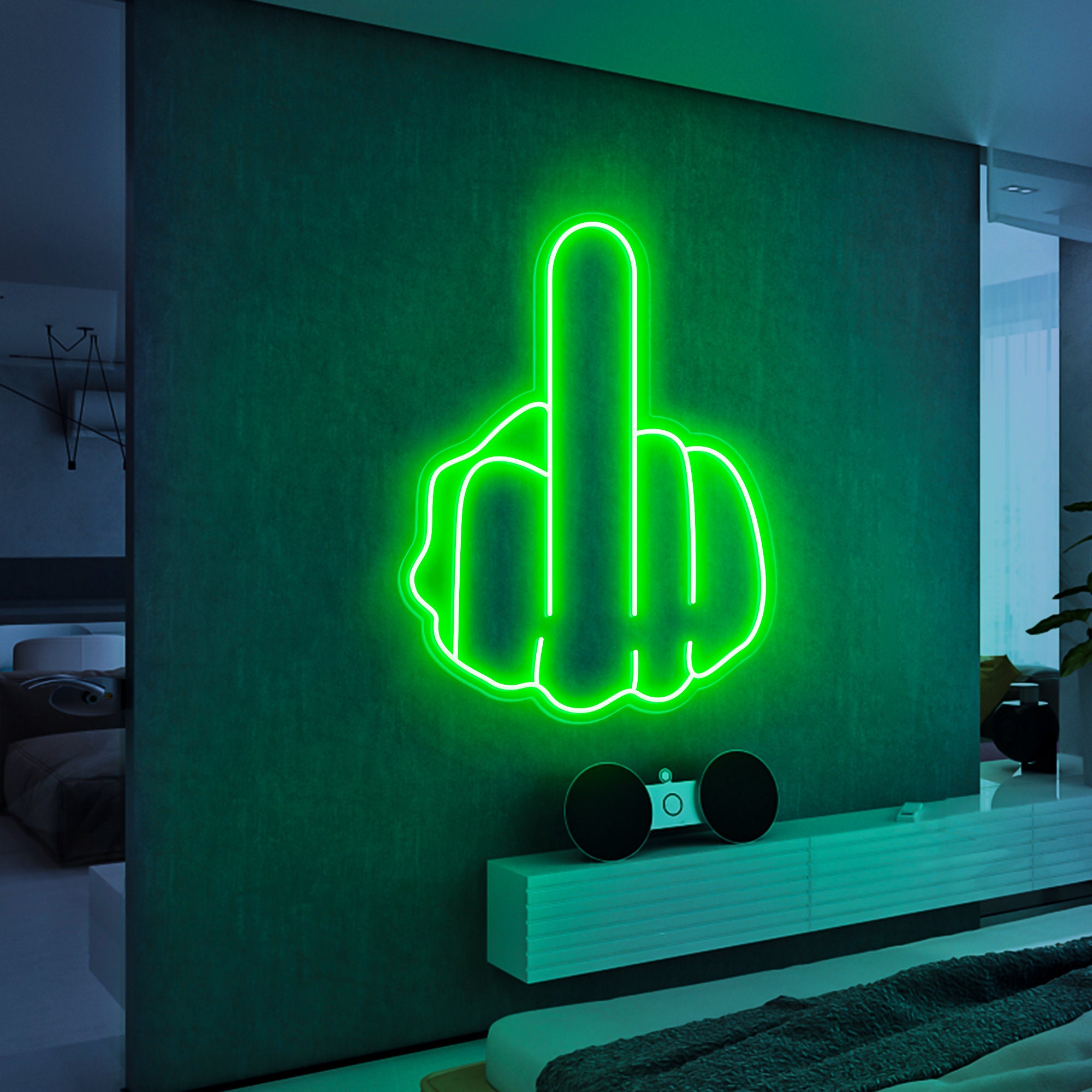 Middle finger Custom Neon Sign Lights Decor Game Room Wall, Decor Home Personalized Gifts From NeonArtists