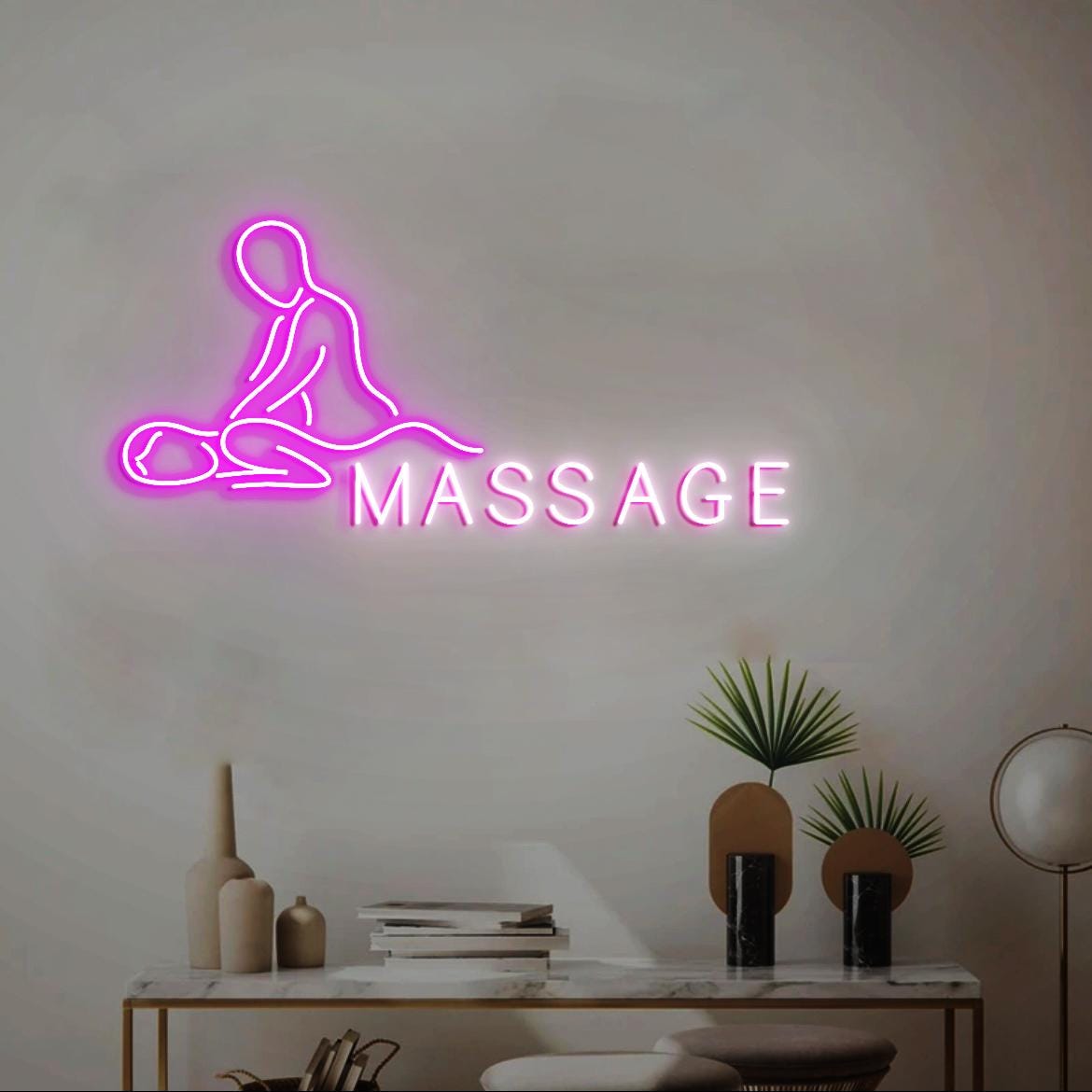 Massage Neon Sign, Massage Therapy Room Wall Decor, Spa Massage Room Wall Neon Signs, Massage Body Sign for Massage Salon