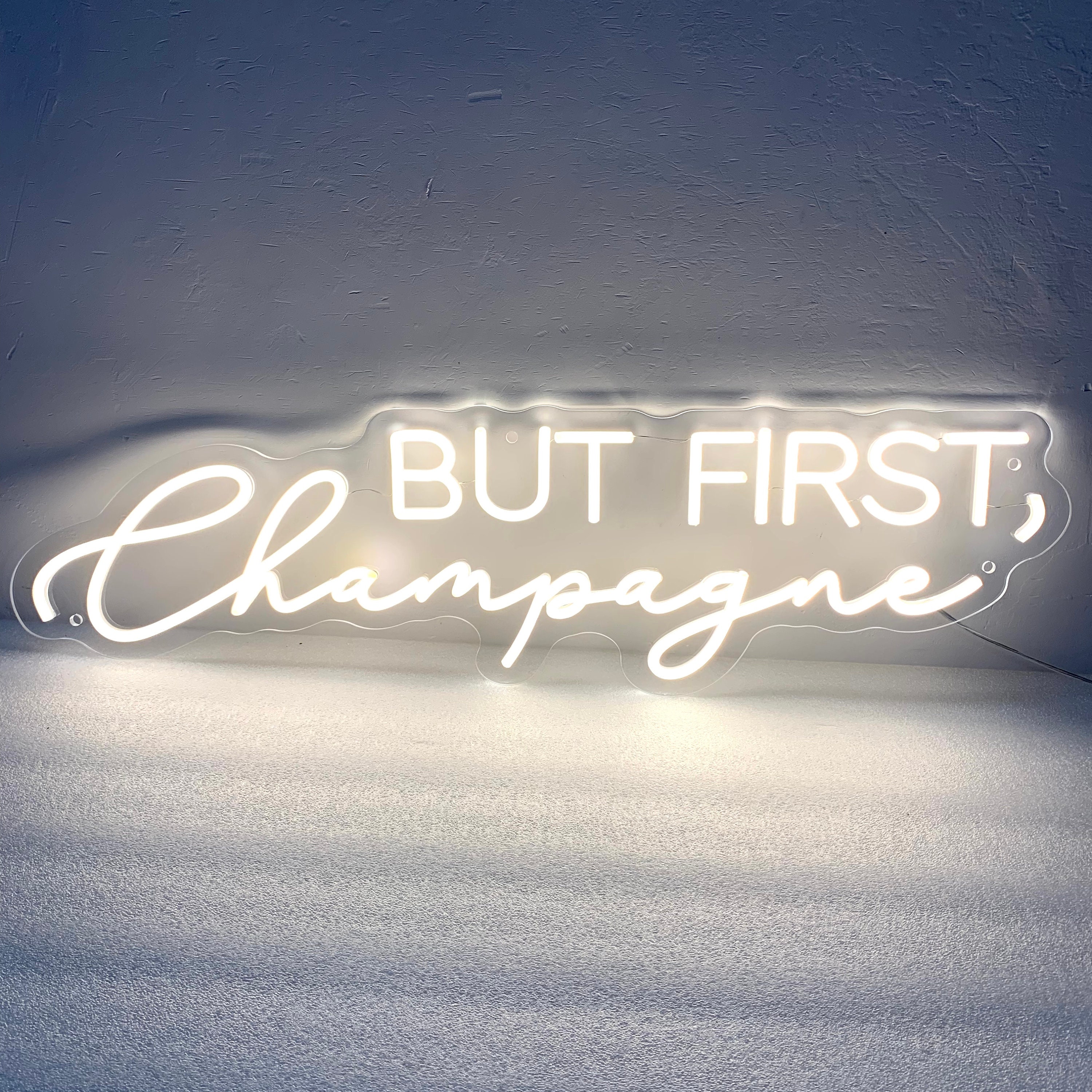 But First Champagne Neon Light, Champagne Wall Art, Custom Champagne Neon Wedding Sign Wall Art