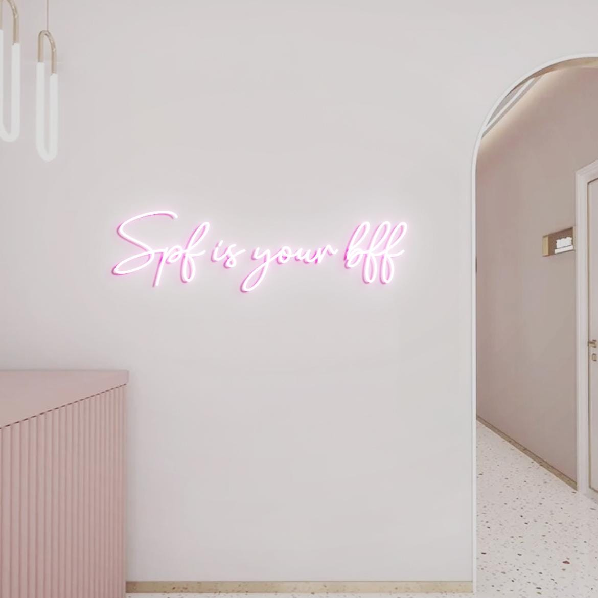 Spf is your bff Neon Sign, Sun Protection Skincare Clinic Wall Sign, Sunscreen & Skincare Sign, Spa Room Sign, Aestheticians