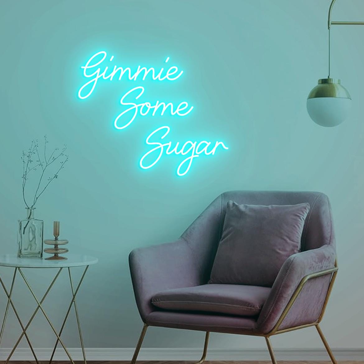 Custom Neon Sign Gimmie Some Sugar, Dessert Bar Wall Sign,Neon Light Sweets Shop Decor Idea, Candy Bar Shop Led Neon Sign