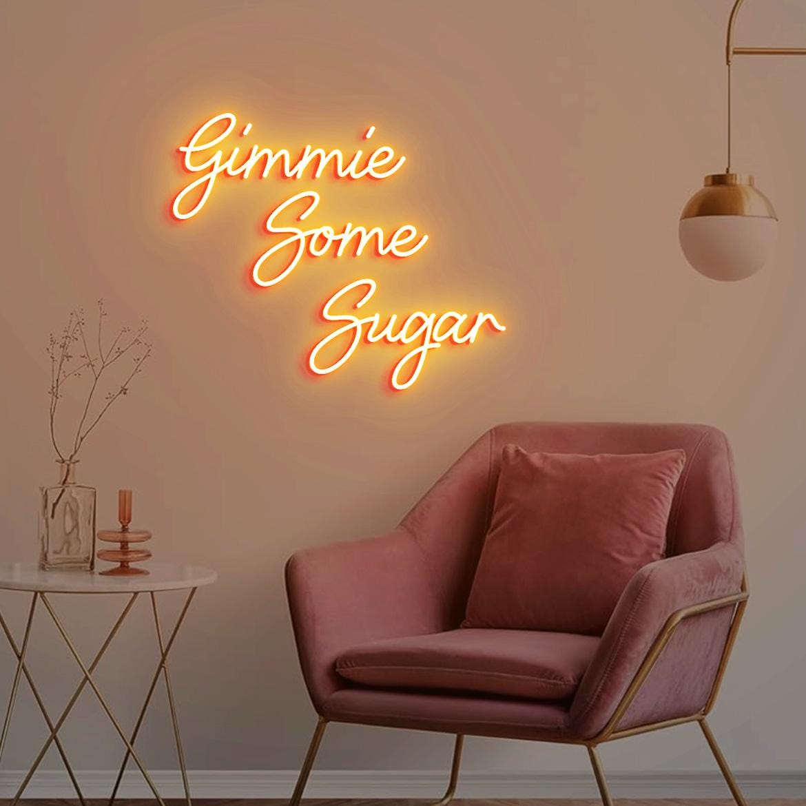 Custom Neon Sign Gimmie Some Sugar, Dessert Bar Wall Sign,Neon Light Sweets Shop Decor Idea, Candy Bar Shop Led Neon Sign
