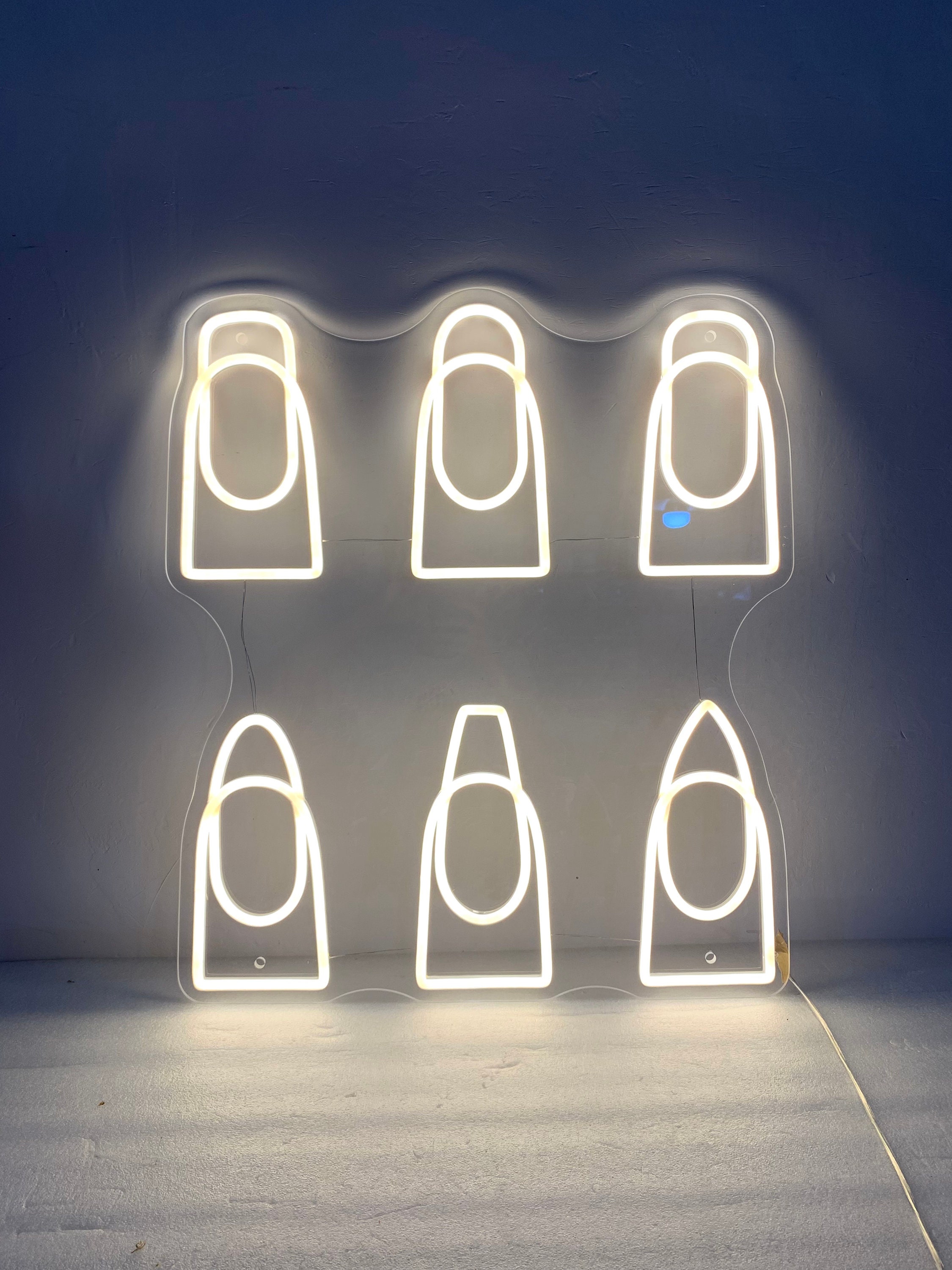 Nail Shapes Neon Sign, Nail Shapes Sign, Nail Beauty Salon Wall Sign, Nail Technician Gift, Sign for Tech Salon Room, Manicure Nail Shapes