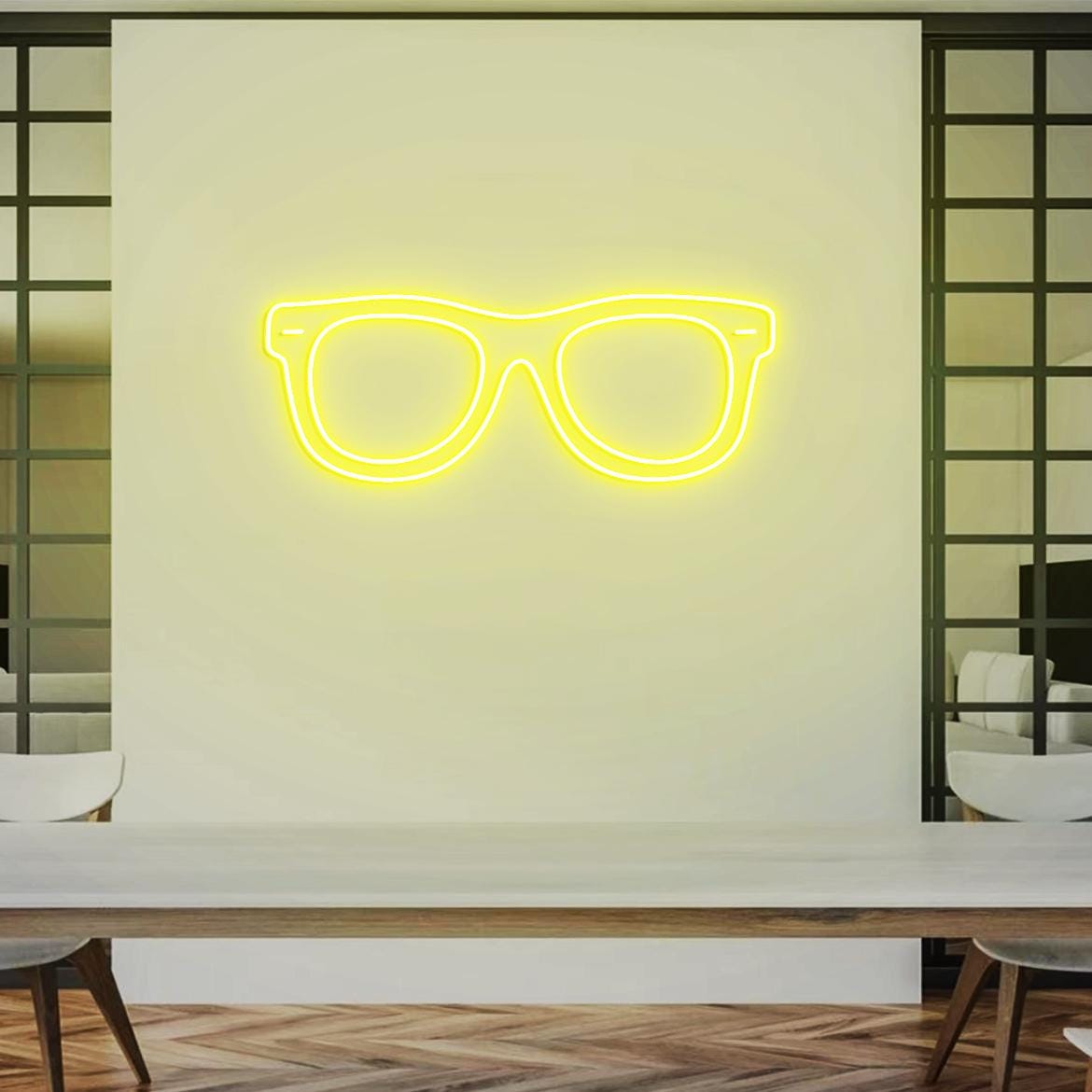 Eyeglasses Neon Sign, Big Glasses Large Glasses Neon Light Sign Wall Decor, Glasses Outline for Optical Office Wall, Optometrist Gifts