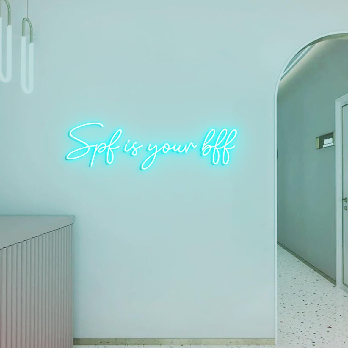 Spf is your bff Neon Sign, Sun Protection Skincare Clinic Wall Sign, Sunscreen & Skincare Sign, Spa Room Sign, Aestheticians
