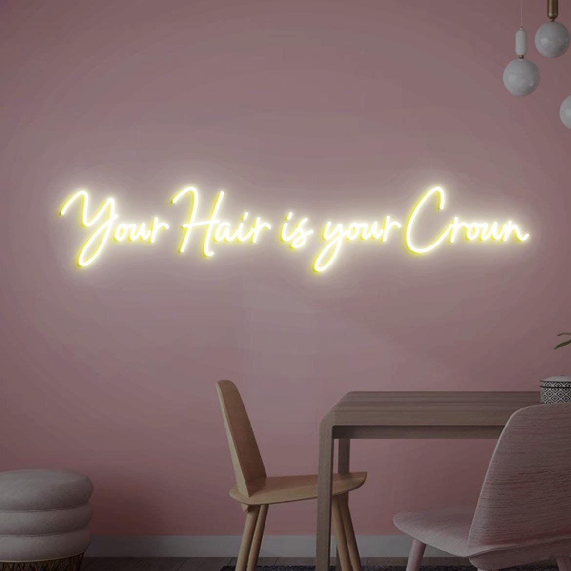 Your Hair is Your Crown Neon Sign, Beauty Salon Idea Wall Decor, Pink Salon Wall Decor, Beauty Room Neon Light Wall, Hair Salon Business