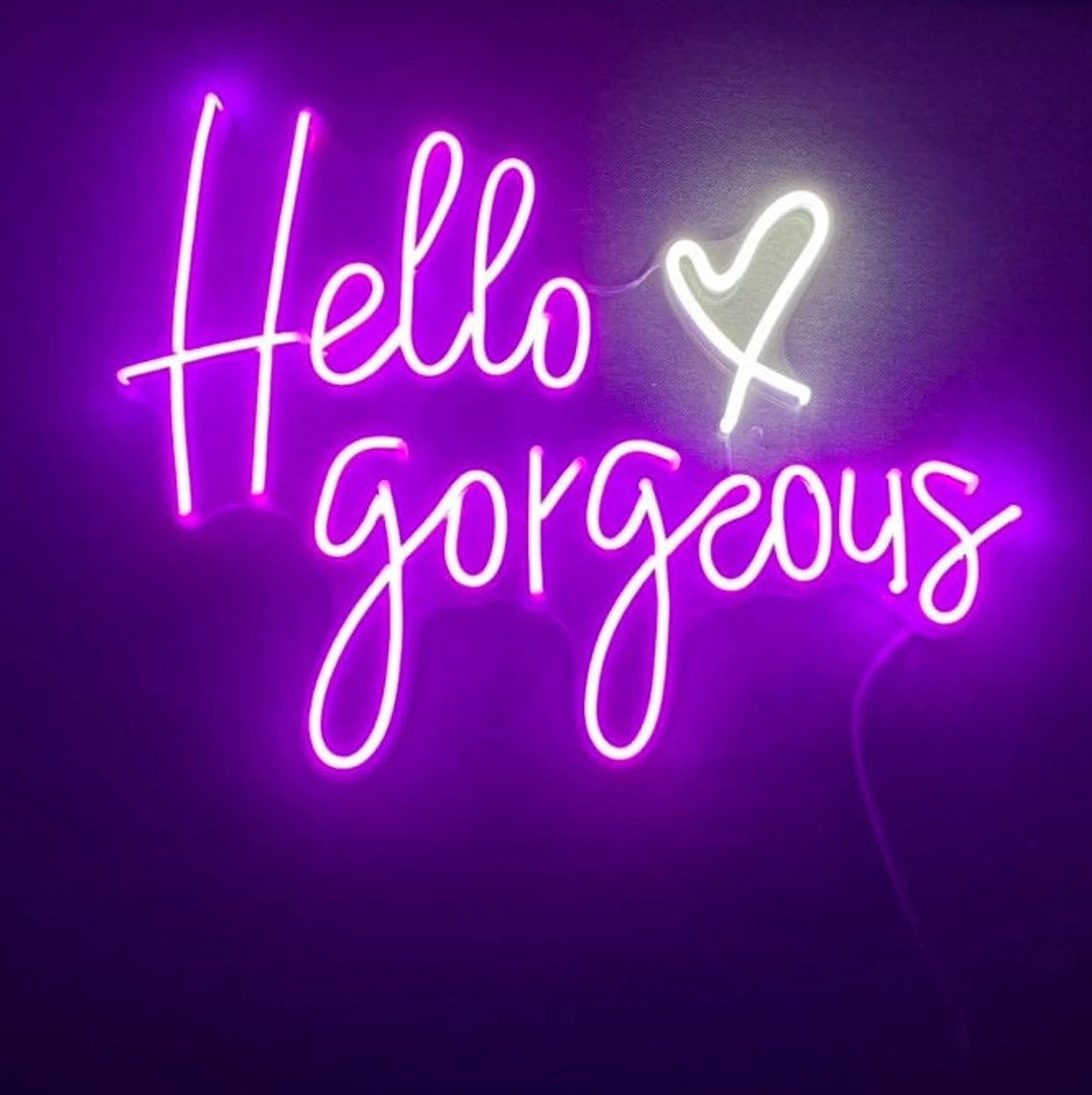 Hello Gorgeous Neon Signs,Neon Sign for Wall Decor, Pink Neon Lights for Bedroom, Beauty Sign, Bar, LED Neon Sign for Decor Art Gift