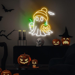 Cute Ghost Neon Sign Gifts, Funny Spooky Neon Sign, Womens Ghost Neon Led, Spooky Season Gifts, Halloween Party Neon Sign, Fall Ghost Neon