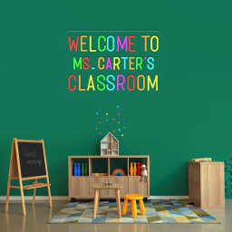 Personalized Teacher Door or Wall Neon Sign, Classroom Sign, Teacher Name Neon Sign, Classroom Door Hanger, Personalized Teacher Neon Sign