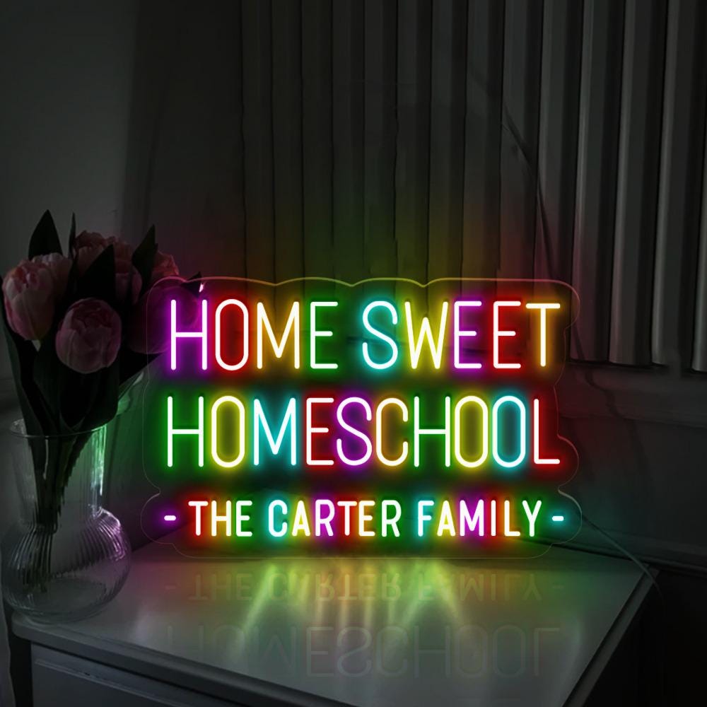 Home Sweet Homeschool Neon Sign, Positive Affirmation, Kids Wall Neon, Growth Mindset, Classroom Decor, Positive Classroom, Education Gifts