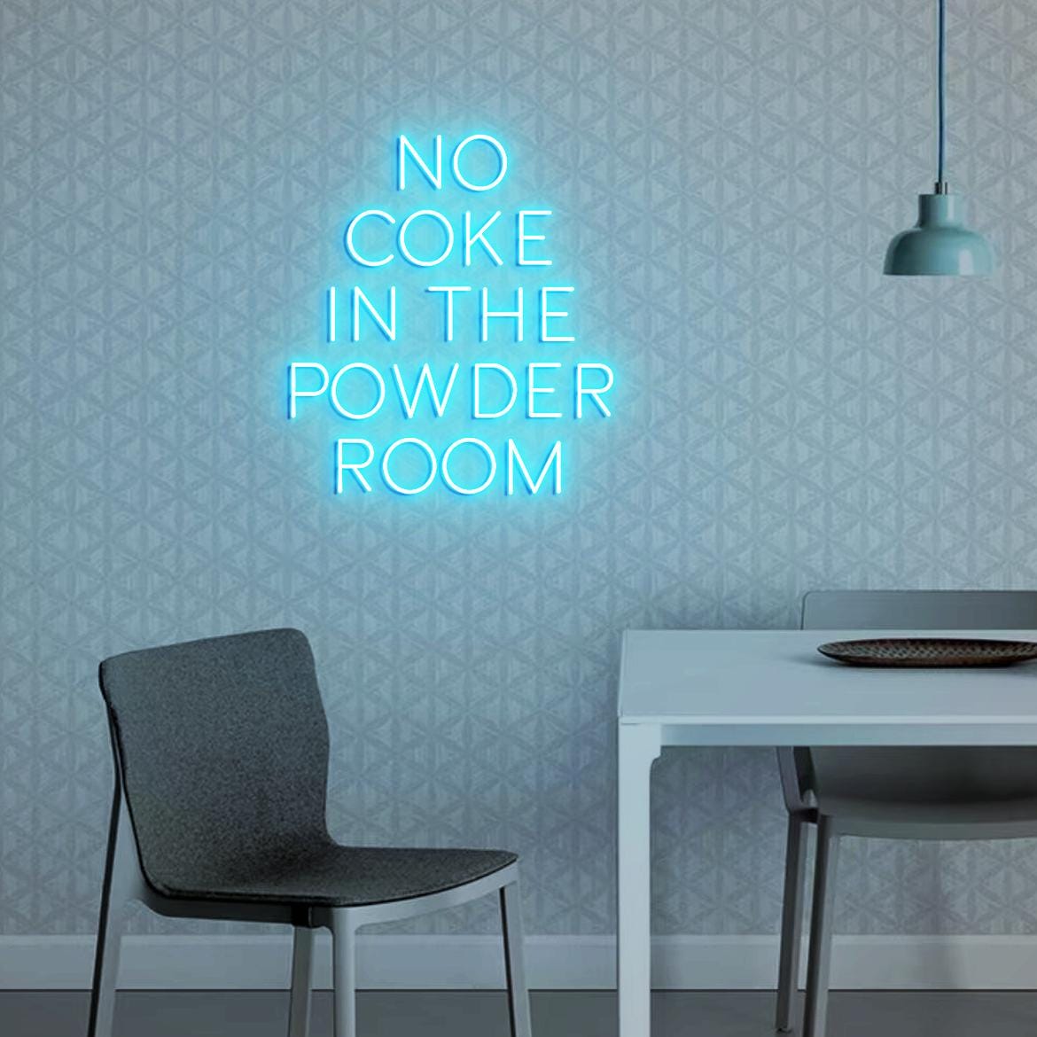 Neon Sign No Coke in the Powder Room, Funny Neon Sign for Bathroom Wall, No Coke Sign for Bar Party, No Coke Sign Powder Room Wall