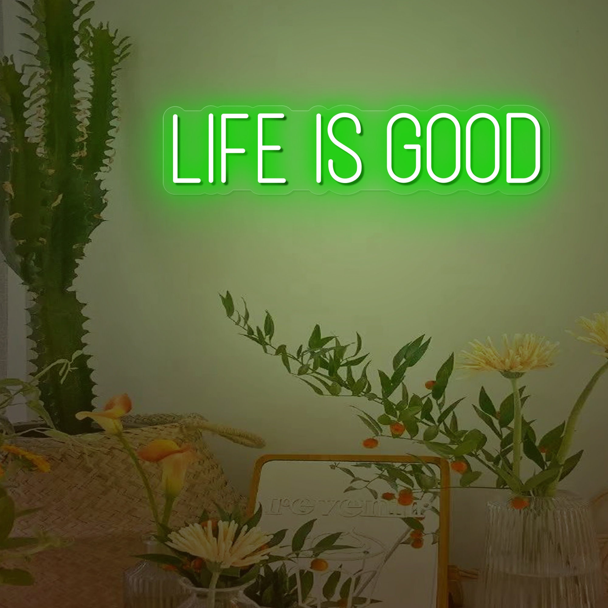 LIFE IS GOOD Neon Signs, Led Sign Neon Lights, Neon Lights for Wall, Bedroom, Game Room Decor,Handmade Sign,Wall Art,Gifts For Her