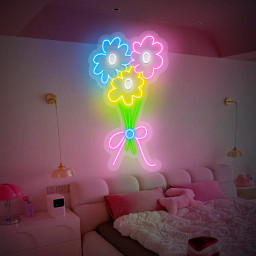 Flowers Neon Sign, Flower Sign Led Light Wall Art Decor,Led Flower Wall Backdrop, Neon Signs Wall Decor, Indoor Decor, LED Neon Signs