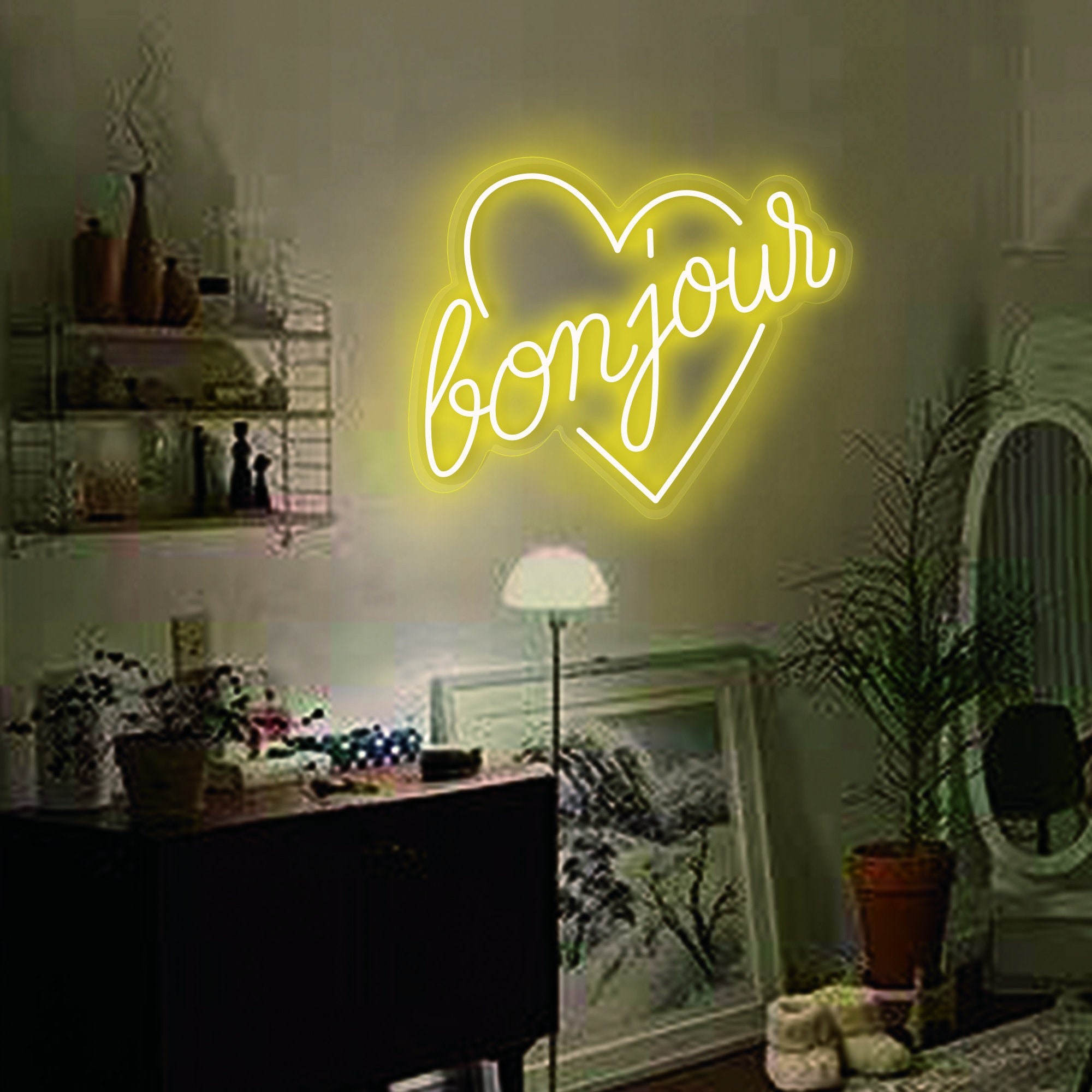 Amour With Heart Neon Sign, Wedding Neon Sign, Name Neon Sign, Wall Mount Bedroom Decor Neon Light Sign Gift For Her from NeonArtist