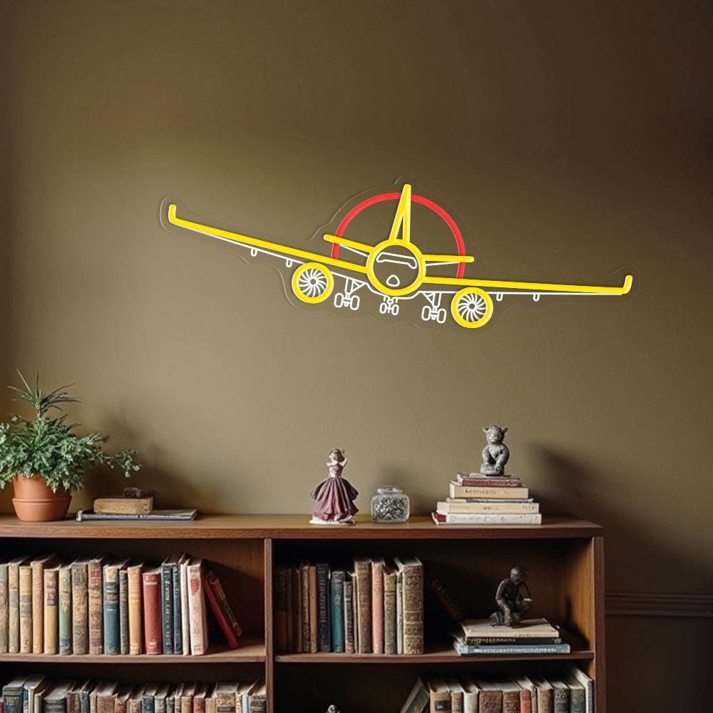 Airplane Neon Sign, Plane Led Sign, Airplane Wall Art, Aviation Light Sign, Airplane Wall Art, Airplane Sign, Gift for Kid, Kids Room Decor
