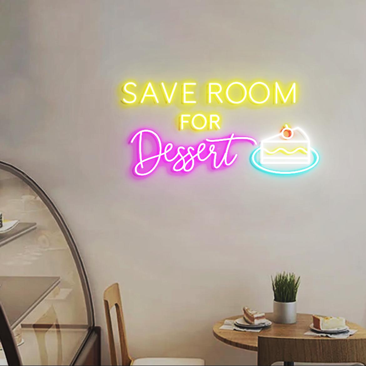 Save Room for Dessert Neon Sign, Dessert Cake Wall Decor, Cake Bake Shop Wall Light, Bake Shop Dessert Sign, Décor Ideas for Cake Shops