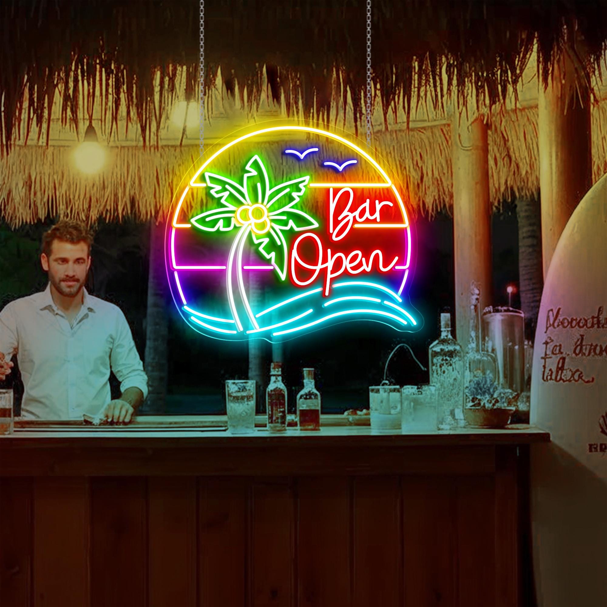 Bar Open Neon Sign Open Sign for Bar Custom Business Sign Welcome LED Neon Sign on Bar Club Decor Personalized Sign Restaurant Wall Decor