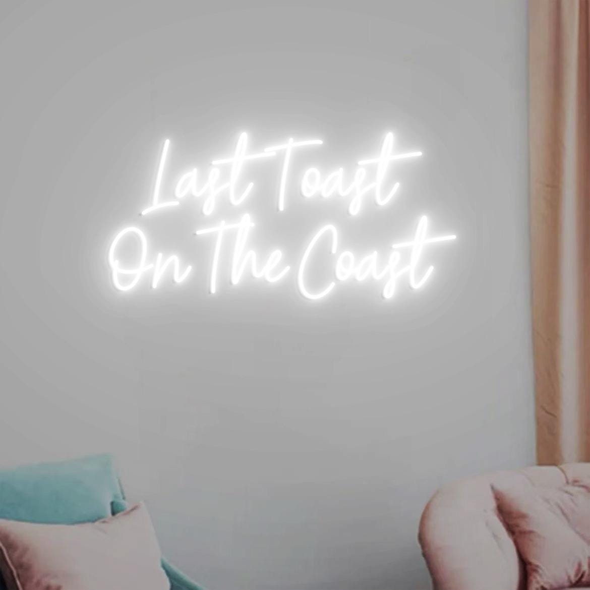 Last Toast On the Coast Sign Neon Light, Beach Bachelorette Party Backdrop Decor, Beach Bach Sign. Coastal Bachelorette Party Decor Neon