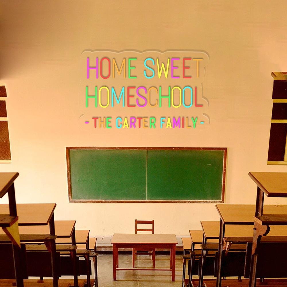 Home Sweet Homeschool Neon Sign, Positive Affirmation, Kids Wall Neon, Growth Mindset, Classroom Decor, Positive Classroom, Education Gifts