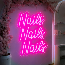 Nails Nails Nails Neon Sign,Custom Neon Sign,Beauty Salon Sign Nails Studio Wall Decor,Welcome Neon Sign,Nails Salon LED Sign