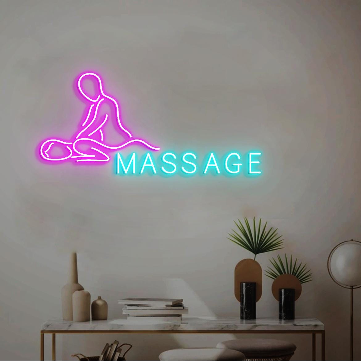 Massage Neon Sign, Massage Therapy Room Wall Decor, Spa Massage Room Wall Neon Signs, Massage Body Sign for Massage Salon