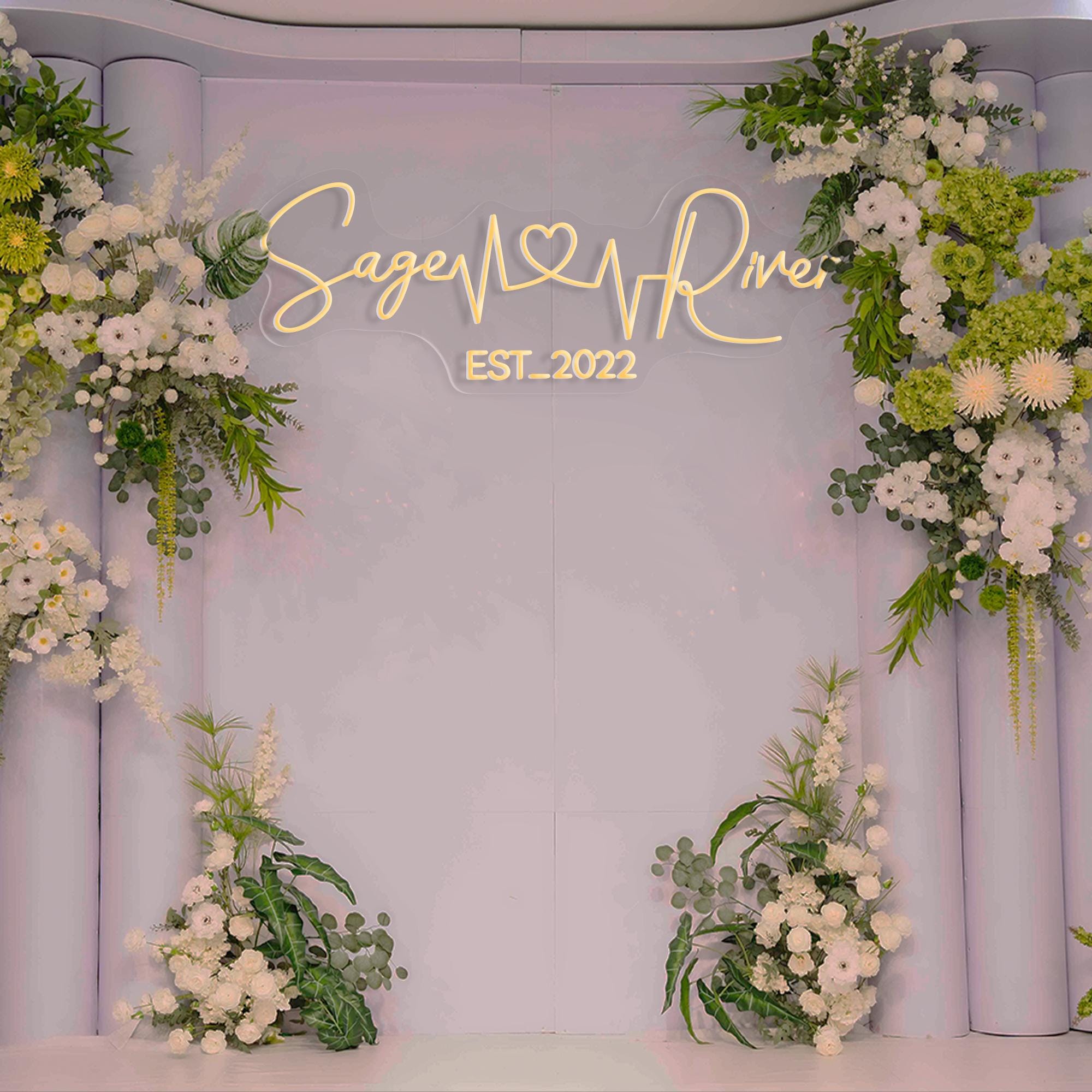 Custom Name Wedding LED Neon Sign, Personalized Wedding Decor, Romantic Neon Light, Bride and Groom Sign, Wedding Reception Wall Art