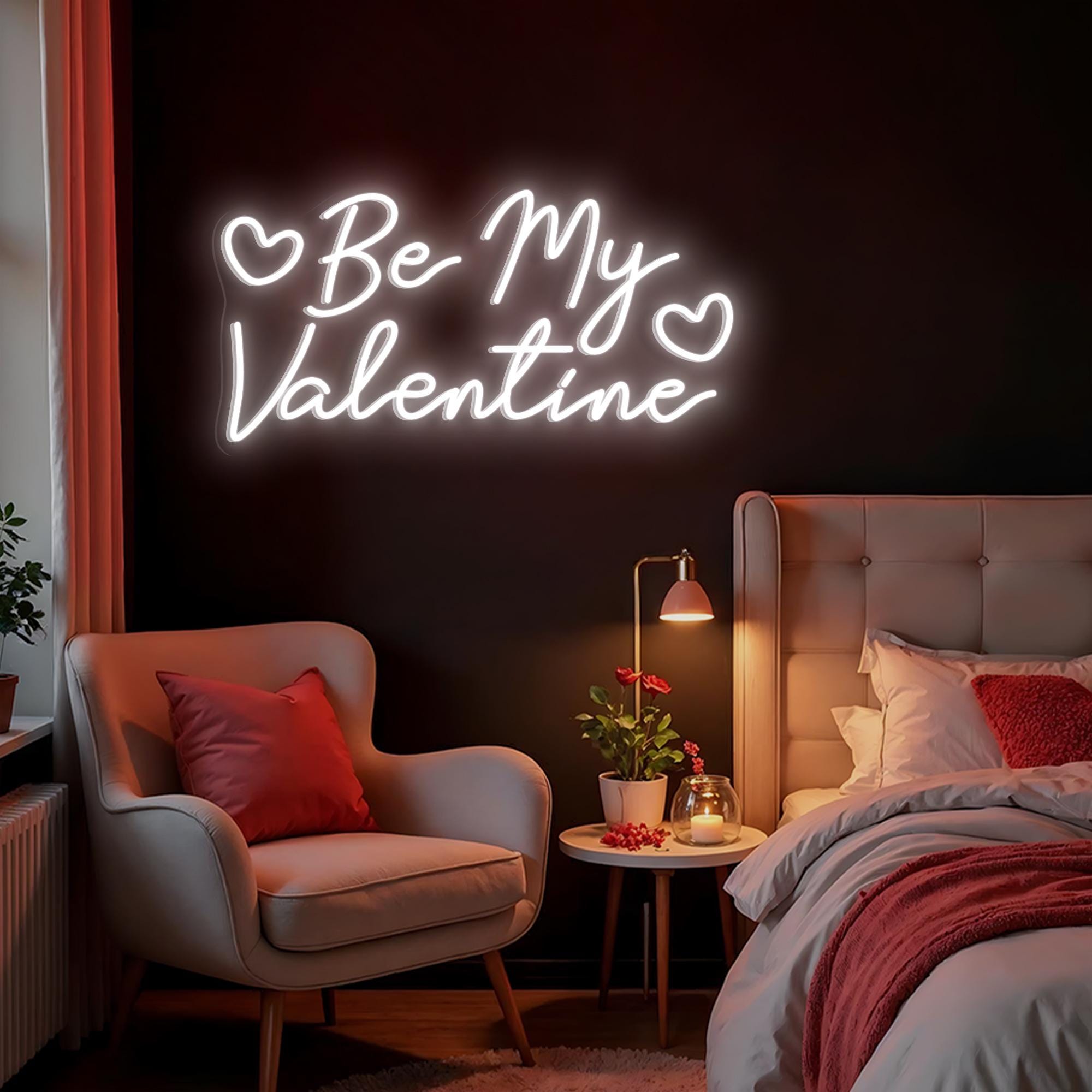 Be My Valentine Neon Sign Custom Neon Sign Valentine Gift for Wife Anniversary Gift for Her Wedding Gifts Couples Gift for Valentine Decor