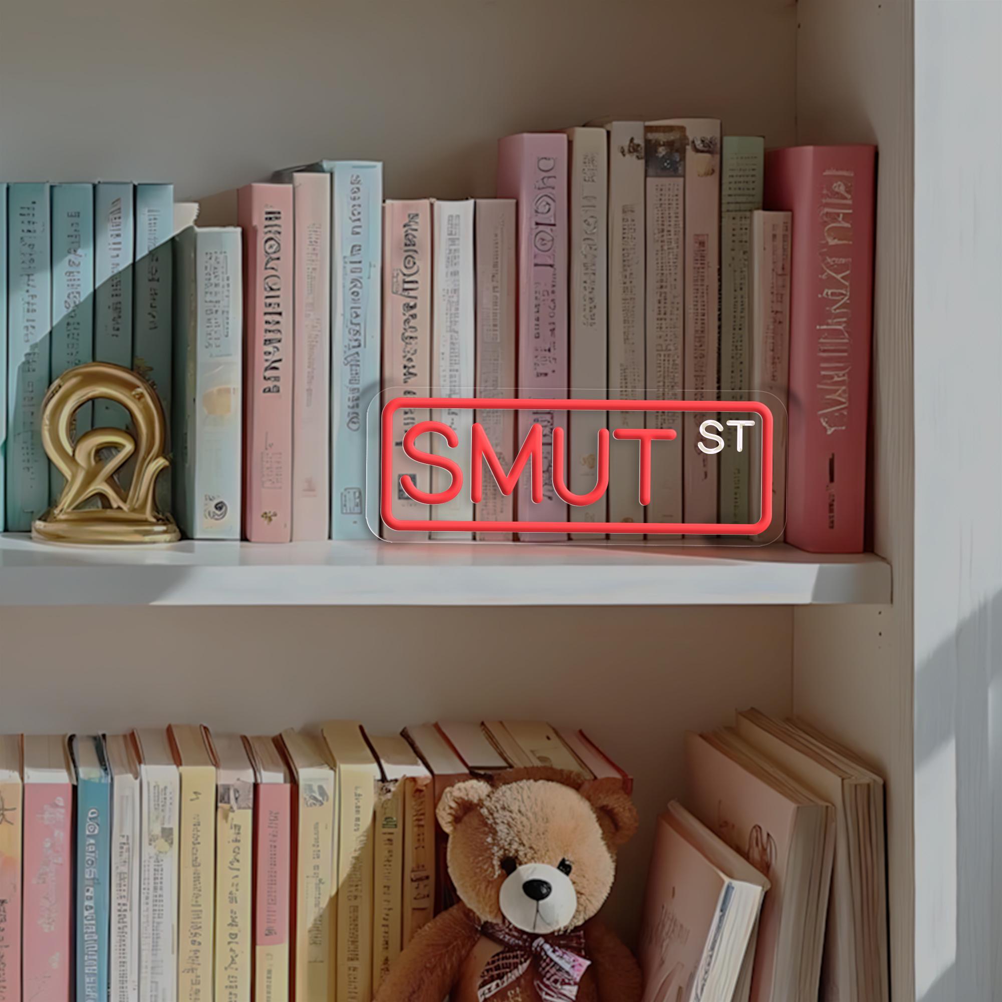 Smut ST Neon Sign Custom LED Light for Smut Reader Romance Readers Gift Book Nook Light Aesthetic Reading Room Wall Art Bookish Neon Sign