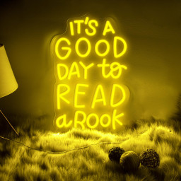 It's a Good Day to Read a Book LED Neon Sign Cozy Reading Corner Light Book Lovers Gift Library Wall Decor Literary Aesthetic Room Sign