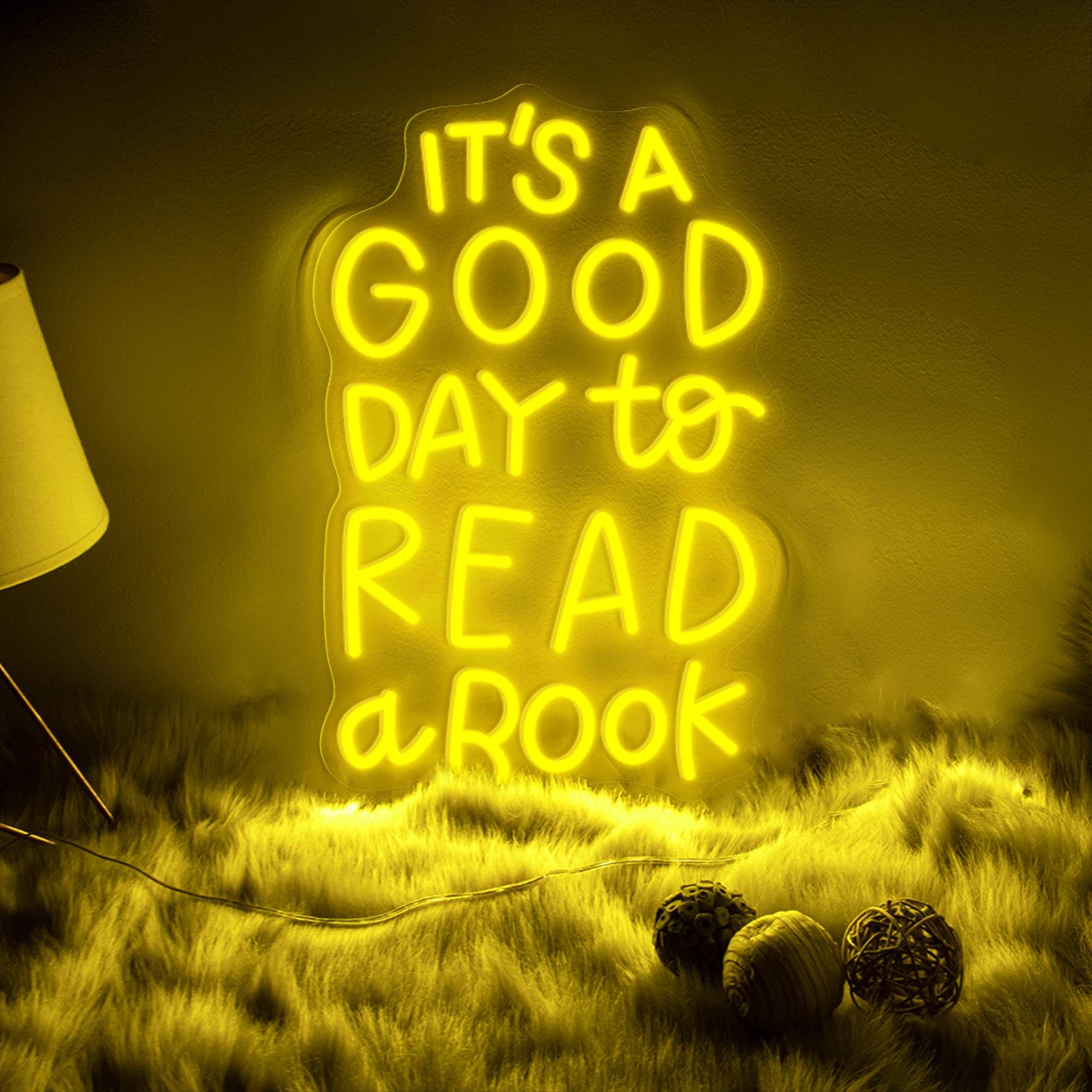 It's a Good Day to Read a Book LED Neon Sign Cozy Reading Corner Light Book Lovers Gift Library Wall Decor Literary Aesthetic Room Sign