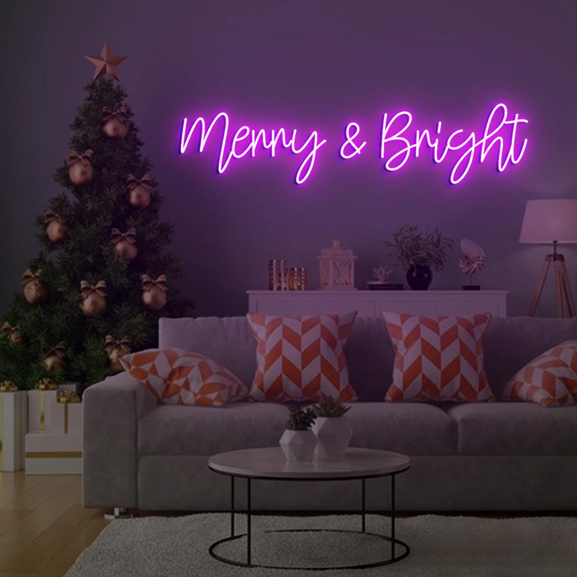 Merry and Bright Neon Sign, Merry Bright Holiday Home Decor, Sign for Xmas decor, Decorative Sign for Christmas Festive, Holiday Signs
