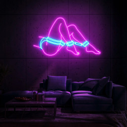 BDSM Neon Sign, Sexy Woman Wall Art, Aesthetic Room Decor Line Art, BDSM Sex Wall Art, Erotic Wall Line Art
