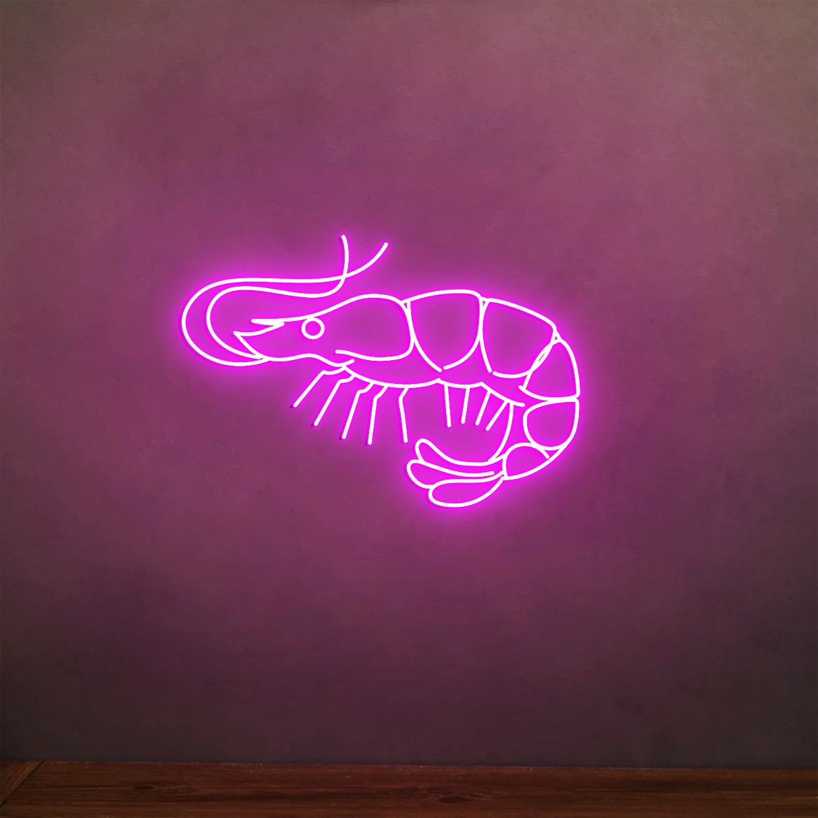 Shrimps Led Neon Light, Seafood Restaurant Wall Decor, Shrimps Decorations, Ocean Animals Shrimps, Shrimps Kitchen Chef Decor, Cute Shrimps