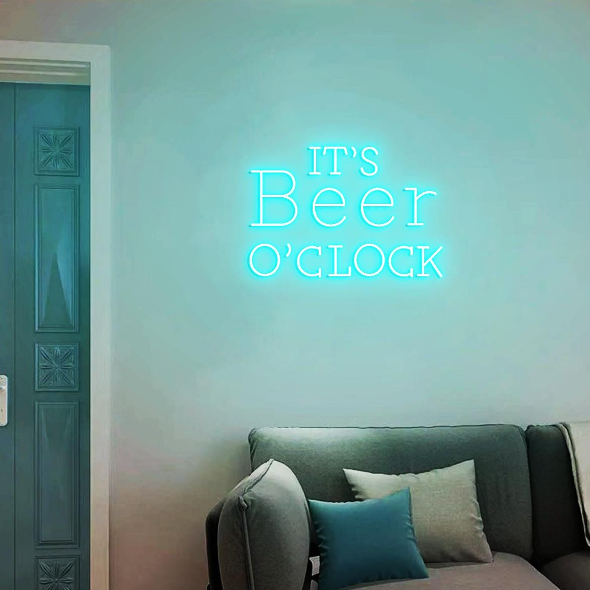 It's Beer O'clock Neon Sign, Beer O'clock, Beer Bar Wall Art, Beer Pub Decor Sign, Beer Sign for Home Beer Bar, Vintage Beer