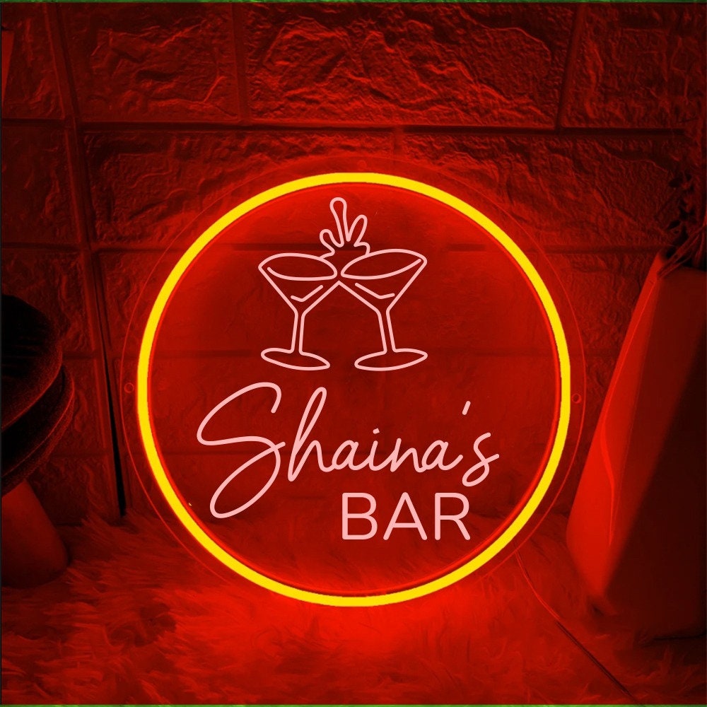 Custom Bar Neon Light, Cocktail, Led Light Personalized Gifts, Home Bar Party Decor, Beer Signs, Champagne Beer LED Decor Club Signage Gifts