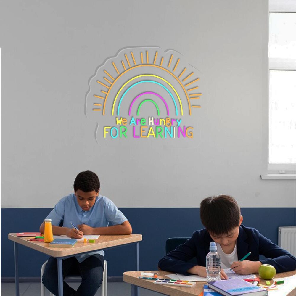 We Are Hungry For Learning Neon Sign, Back To School Neon Gifts, 1st Day Of School, Funny Teacher Neon, Teacher Gifts, Cute Teacher Gifts.